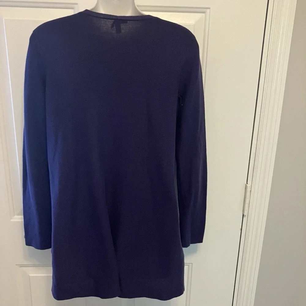 Eileen Fisher Women's XS Purple Lightweight Tunic Sweater Organic‎ Cotton V Neck